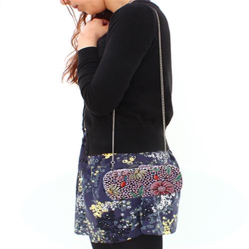 Ruthenium White Metal Clutch with Top Grade Crystal  in Multi Color