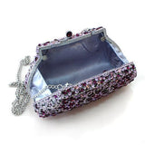 Imitation Rhodium White Metal Clutch with Top Grade Crystal  in Multi Color