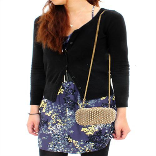 Gold White Metal Clutch with Top Grade Crystal  in Multi Color