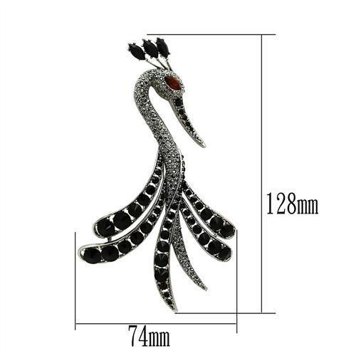 Imitation Rhodium White Metal Brooches with Top Grade Crystal  in Multi Color