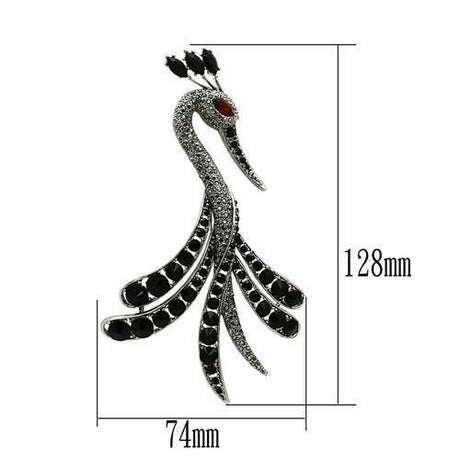 Imitation Rhodium White Metal Brooches with Top Grade Crystal  in Multi Color