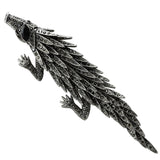 Imitation Rhodium White Metal Brooches with Top Grade Crystal  in Jet