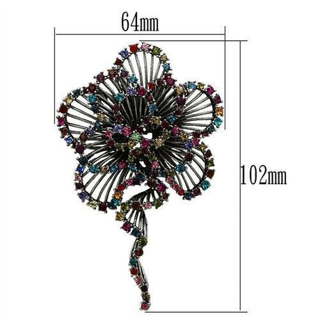 Imitation Rhodium White Metal Brooches with Top Grade Crystal  in Multi Color