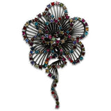 Imitation Rhodium White Metal Brooches with Top Grade Crystal  in Multi Color