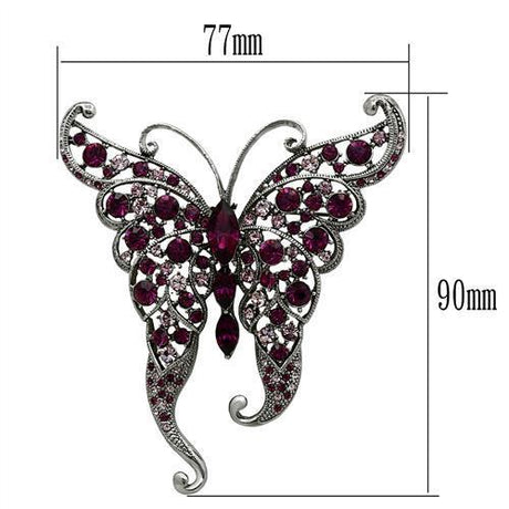 Imitation Rhodium White Metal Brooches with Top Grade Crystal  in Multi Color