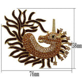 Gold White Metal Brooches with Top Grade Crystal  in Multi Color