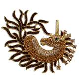 Gold White Metal Brooches with Top Grade Crystal  in Multi Color