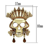 Gold White Metal Brooches with Top Grade Crystal  in Multi Color