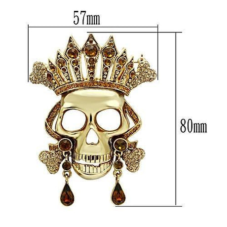 Gold White Metal Brooches with Top Grade Crystal  in Multi Color