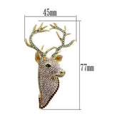 Gold White Metal Brooches with Top Grade Crystal  in Multi Color