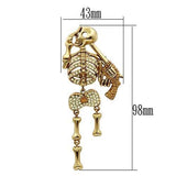 Gold White Metal Brooches with Top Grade Crystal  in Multi Color