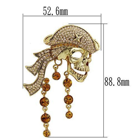 Gold White Metal Brooches with Top Grade Crystal  in Multi Color