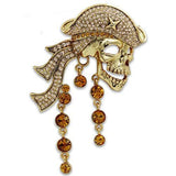 Gold White Metal Brooches with Top Grade Crystal  in Multi Color