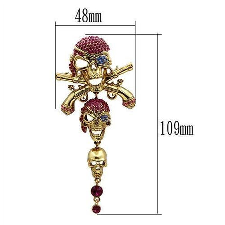 Gold White Metal Brooches with Top Grade Crystal  in Multi Color