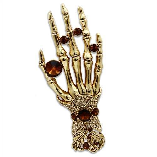 Gold White Metal Brooches with Top Grade Crystal  in Multi Color