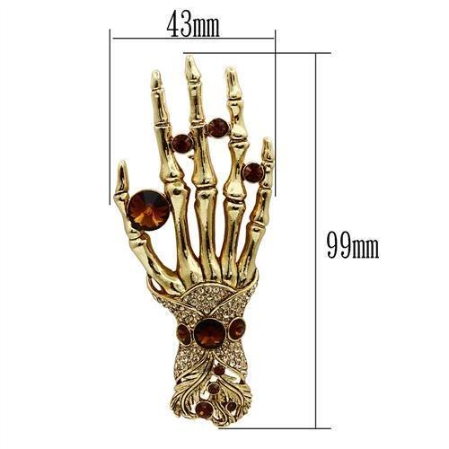 Gold White Metal Brooches with Top Grade Crystal  in Multi Color