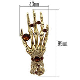 Gold White Metal Brooches with Top Grade Crystal  in Multi Color