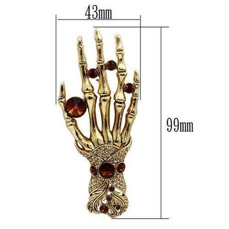 Gold White Metal Brooches with Top Grade Crystal  in Multi Color