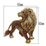 Gold White Metal Brooches with Top Grade Crystal  in Multi Color