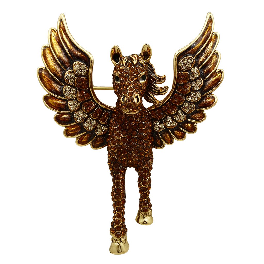 Gold White Metal Brooches with Top Grade Crystal  in Multi Color