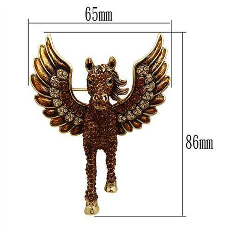 Gold White Metal Brooches with Top Grade Crystal  in Multi Color