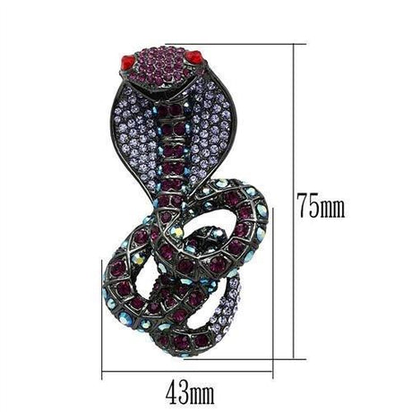 Ruthenium White Metal Brooches with Top Grade Crystal  in Multi Color