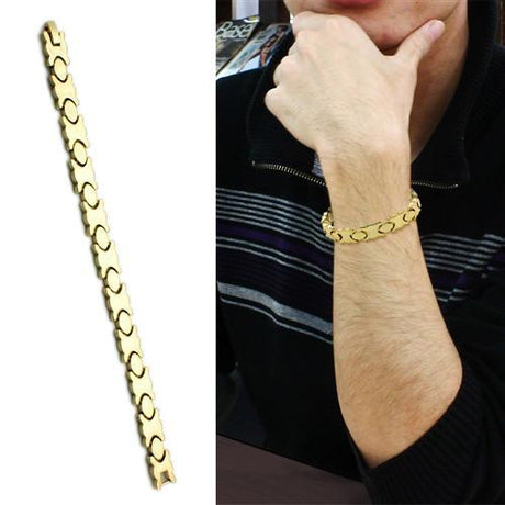 Gold Brass Bracelet with No Stone