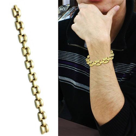 Gold Brass Bracelet with No Stone