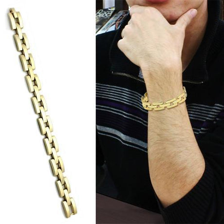 Gold Brass Bracelet with No Stone