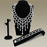 Rhodium Brass Jewelry Sets with AAA Grade CZ  in Clear