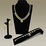 Gold Brass Jewelry Sets with AAA Grade CZ  in Topaz