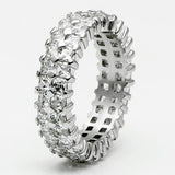 Rhodium Brass Ring with AAA Grade CZ  in Clear