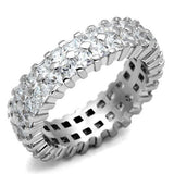 Rhodium Brass Ring with AAA Grade CZ  in Clear