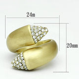 Gold & Brush Brass Ring with Top Grade Crystal  in Clear