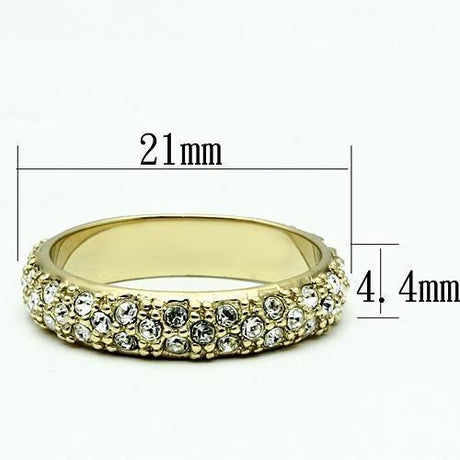 Gold Brass Ring with Top Grade Crystal  in Clear