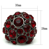 Ruthenium Brass Ring with Top Grade Crystal  in Siam