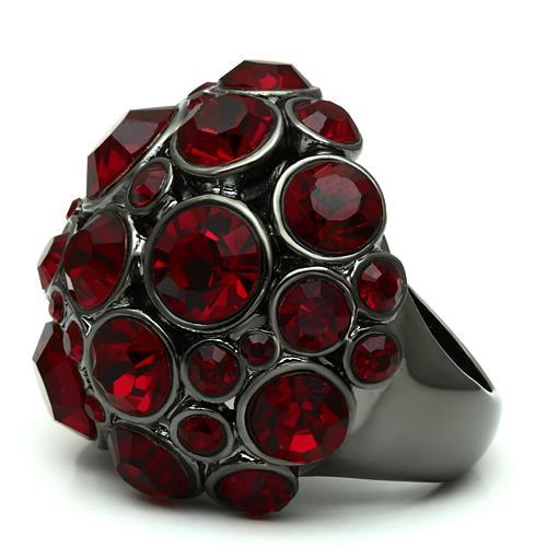 Ruthenium Brass Ring with Top Grade Crystal  in Siam