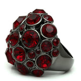 Ruthenium Brass Ring with Top Grade Crystal  in Siam