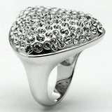 Rhodium Brass Ring with Top Grade Crystal  in Clear