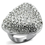 Rhodium Brass Ring with Top Grade Crystal  in Clear