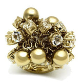 Gold Brass Ring with Top Grade Crystal  in Clear