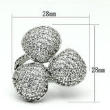 Rhodium Brass Ring with AAA Grade CZ  in Clear