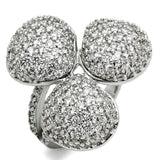 Rhodium Brass Ring with AAA Grade CZ  in Clear