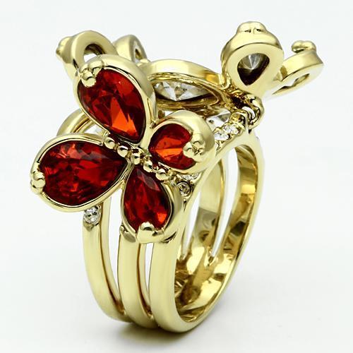 Gold Brass Ring with Assorted  in Multi Color