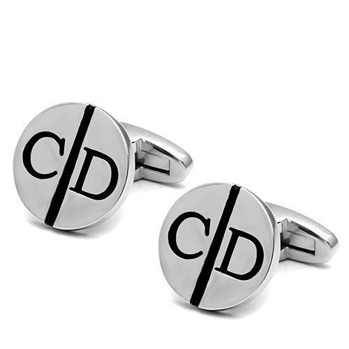 Rhodium Brass Cufflink with No Stone
