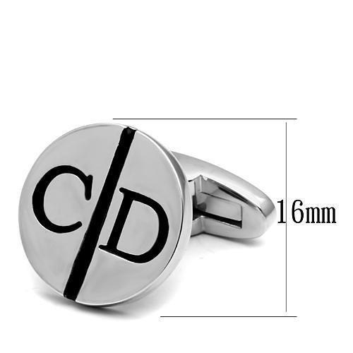 Rhodium Brass Cufflink with No Stone
