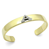 Gold+Rhodium White Metal Bangle with Top Grade Crystal  in Clear