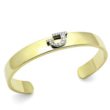 Gold+Rhodium White Metal Bangle with Top Grade Crystal  in Clear