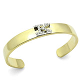 Gold+Rhodium White Metal Bangle with Top Grade Crystal  in Clear