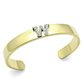 Gold+Rhodium White Metal Bangle with Top Grade Crystal  in Clear